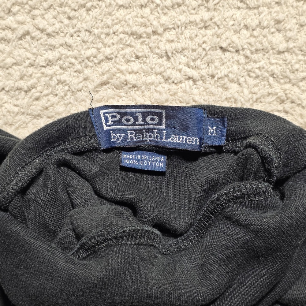 Vintage Polo Ralph Lauren Black Knit Turtleneck 100% Cotton Long Sleeve Top M - Picture 8 of 10